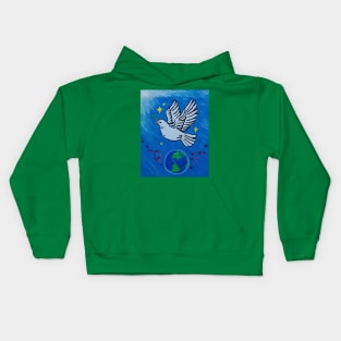 Peace,love and healing to Earth Kids Hoodie